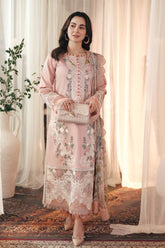 JADE-3PC DHANAK EMBROIDERED SHIRT WITH COUTRAI PRINTED SHAWL AND TROUSER V501W