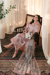 JADE-3PC DHANAK EMBROIDERED SHIRT WITH COUTRAI PRINTED SHAWL AND TROUSER V501W