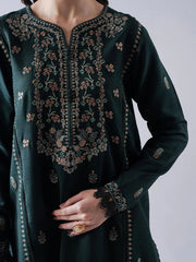 ASIM JOFA-3PC DHANAK EMBROIDERED SHIRT WITH DHANAK EMBROIDERED SHAWL & TROUSER-BIC- 670