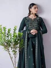 ASIM JOFA-3PC DHANAK EMBROIDERED SHIRT WITH DHANAK EMBROIDERED SHAWL & TROUSER-BIC- 670