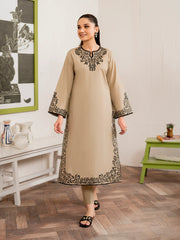GARNET- 3PC DHANAK EMBROIDERED UNSTITCHED DRESS V221