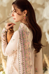 QALAMKAR - 3PC LAWN EMBROIDERED SHIRT WITH COTTON NET EMBROIDERED DUPATTA AND TROUSER V10013