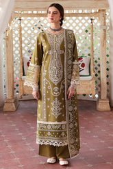 MAHNUR - 3PC DHANAK EMBROIDERED SHIRT WITH DHANAK EMBROIDERED SHAWL AND TROUSER - MR 590