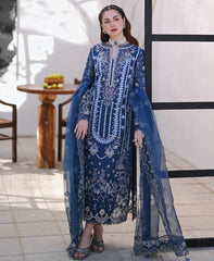 3 Piece Embroidered Lawn Shirt with Embroidered Organza Dupatta V2545
