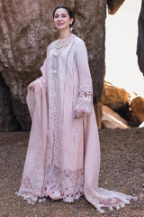 QALAMKAR - 3PC LAWN EMBROIDERED SHIRT WITH ORGANZA EMBROIDERED DUPATTA AND TROUSER V2180