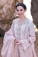 QALAMKAR - 3PC LAWN EMBROIDERED SHIRT WITH ORGANZA EMBROIDERED DUPATTA AND TROUSER V2180