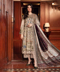 Dhanak-3PC Embroidered Shirt with Digital Printed Wool Shawl -669