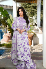 ANEELAS PRINTED LELIN EMBROIDERY DRESS 3 PIECE V518