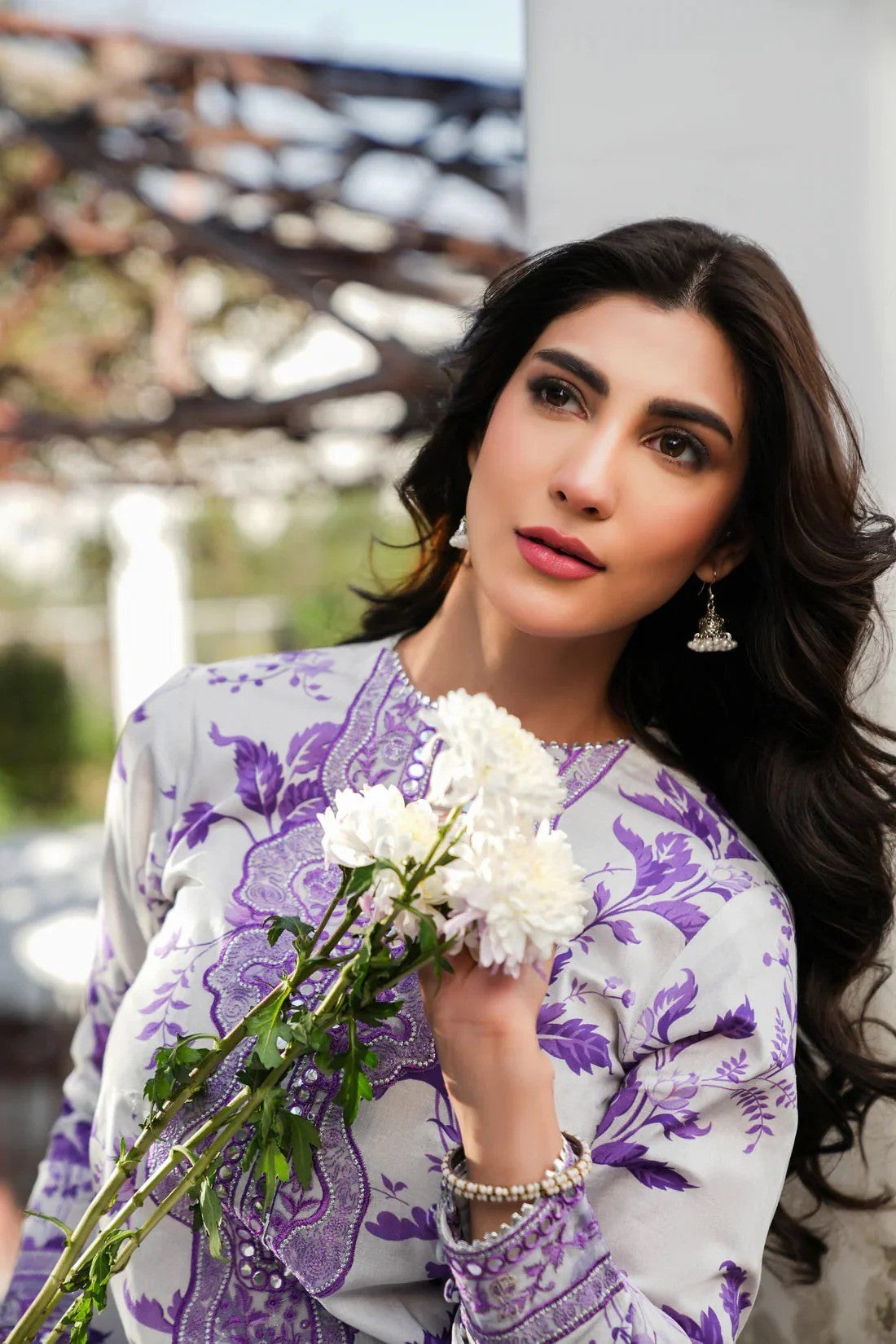 ANEELAS PRINTED LELIN EMBROIDERY DRESS 3 PIECE V518