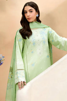 3 Pc Embroidered Lawn Shirt with Printed Polly Lawn Dupatta V2630