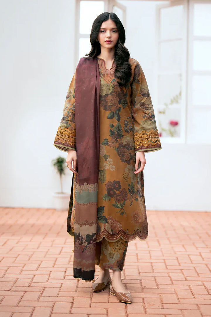 KARANDI 3PC PRINTED SHIRT WITH KARANDI PRINTED DUAPTTA AND TROUSER-V253