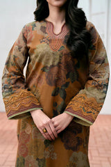 KARANDI 3PC PRINTED SHIRT WITH KARANDI PRINTED DUAPTTA AND TROUSER-V253
