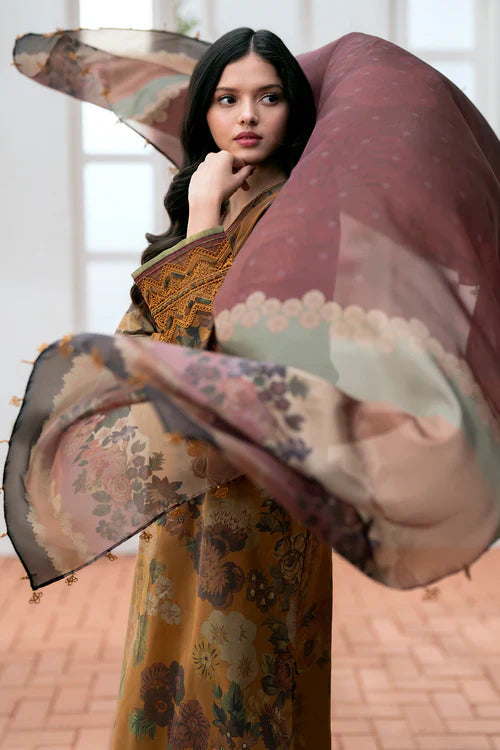 KARANDI 3PC PRINTED SHIRT WITH KARANDI PRINTED DUAPTTA AND TROUSER-V253