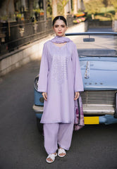3 Pc Embroidered Lawn Shirt with Polly Lawn Dupatta V2625