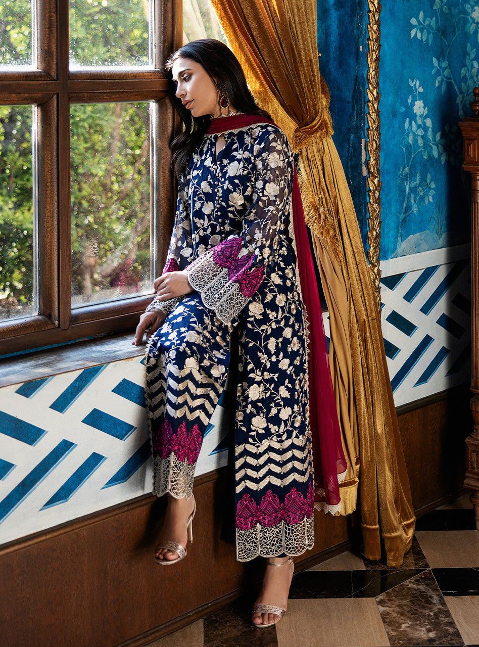 Zainab Chottani Unstichted 3 pc Lawn Printed Suit 10007