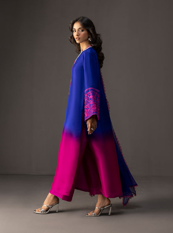 Zainab Chottani - 3 Piece Unstitched Embroidered and Printed SIlk Suit V230