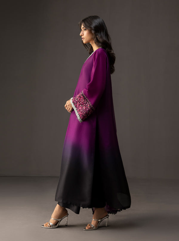 Zainab Chottani - 3 Piece Unstitched Embroidered and Printed SIlk Suit V226
