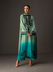 Zainab Chottani - 3 Piece Unstitched Embroidered and Printed SIlk V227
