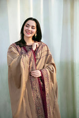 FLORENT-3PC DHANAK EMBROIDERED UNSTICHED SUIT V258