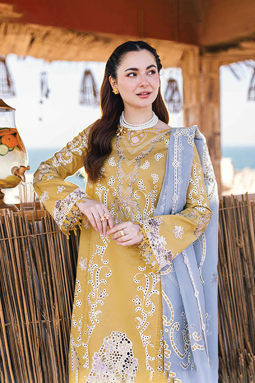 Lawn-3PC Embroidered Shirt with Organza Embroidered Dupatta V1356