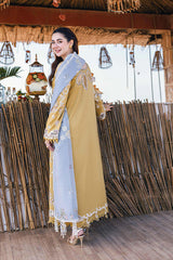 Lawn-3PC Embroidered Shirt with Organza Embroidered Dupatta V1356