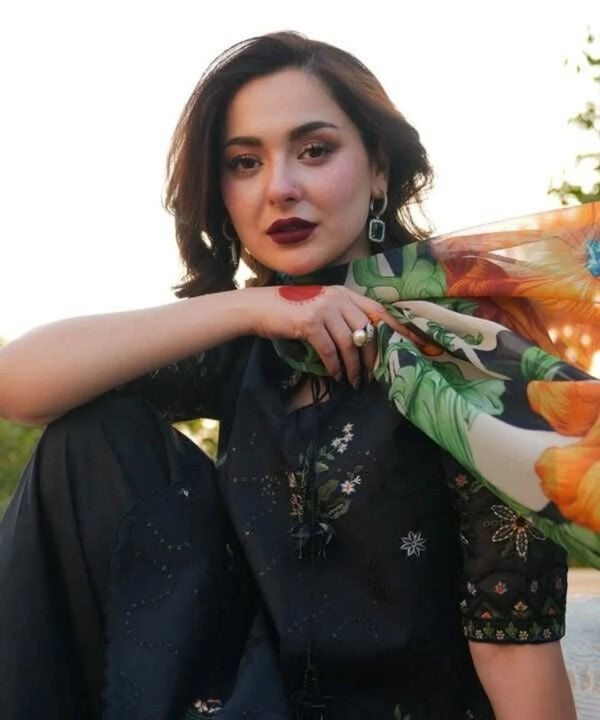 Lawn-3PC Embroidered Shirt with Digital Printed Jacquard Dupatta V1283