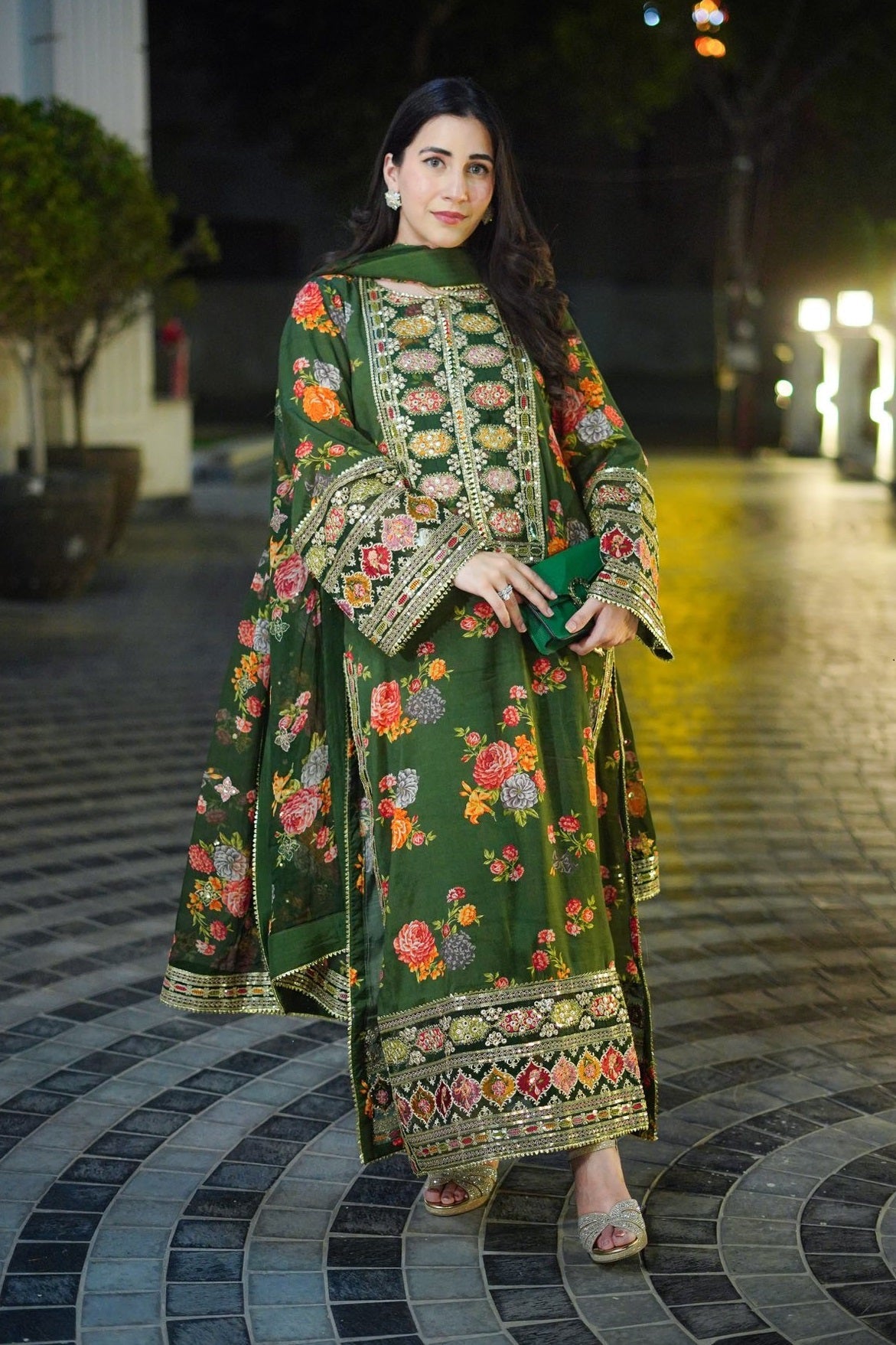 Aneelas Luxury Silk 3 Piece Unstitched V262