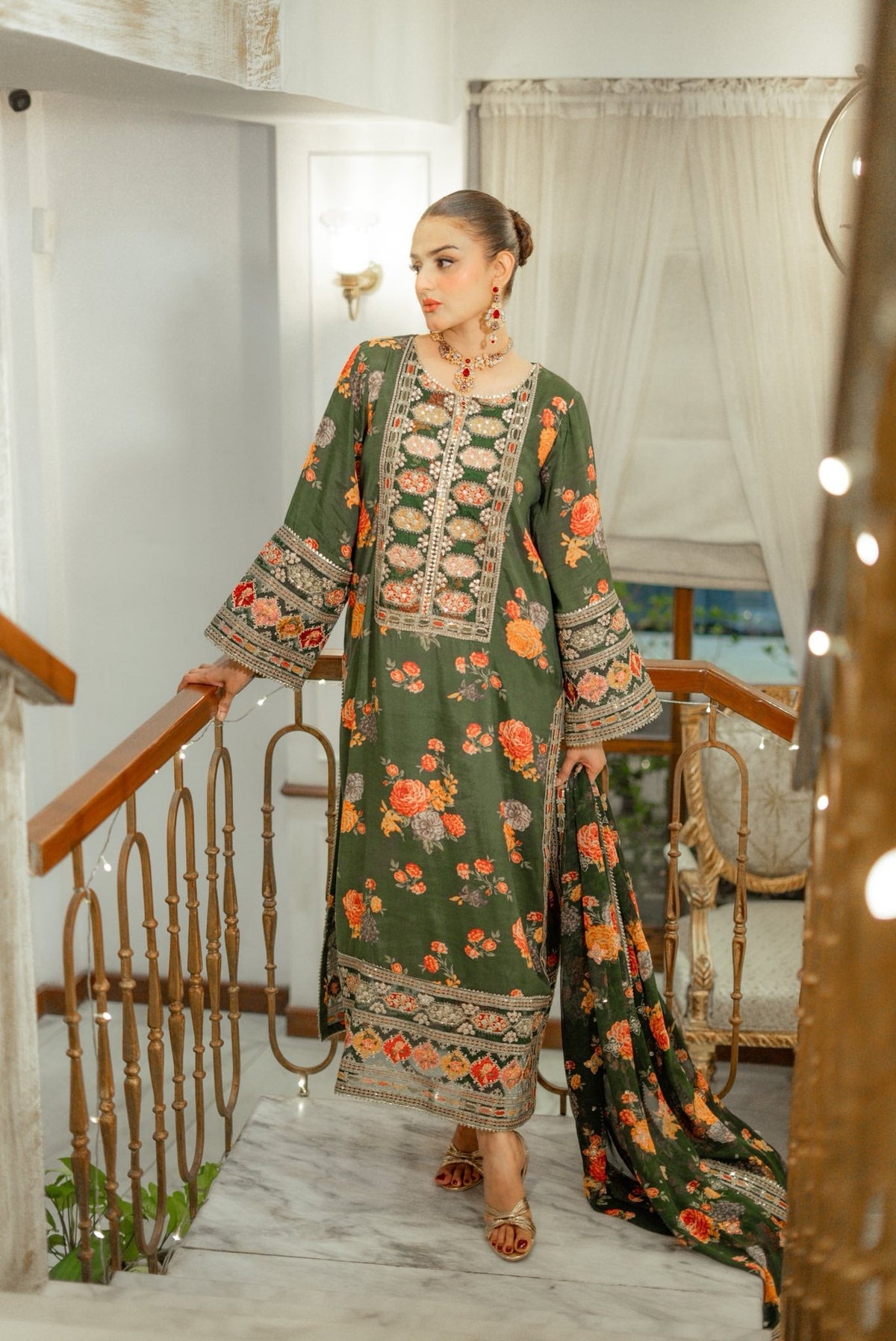 Aneelas Luxury Silk 3 Piece Unstitched V262
