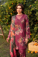 EMBROIDERED PRINTED UNSTITCHED LILEN V206