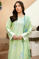 3 Pc Embroidered Lawn Shirt with Printed Polly Lawn Dupatta V2630