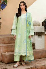 3 Pc Embroidered Lawn Shirt with Printed Polly Lawn Dupatta V2630