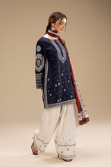 JAZMIN - UNSTITCHED 3PC DHANAK EMBROIDERED SUIT V241