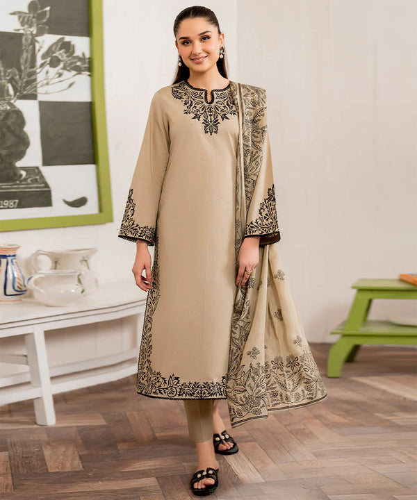 GRANEUT 3PC Lawn Embroidered Shirt With Printed Dupatta V1150