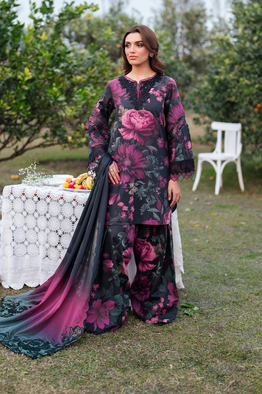 EMBROIDERED PRINTED UNSTITCHED LILEN V204