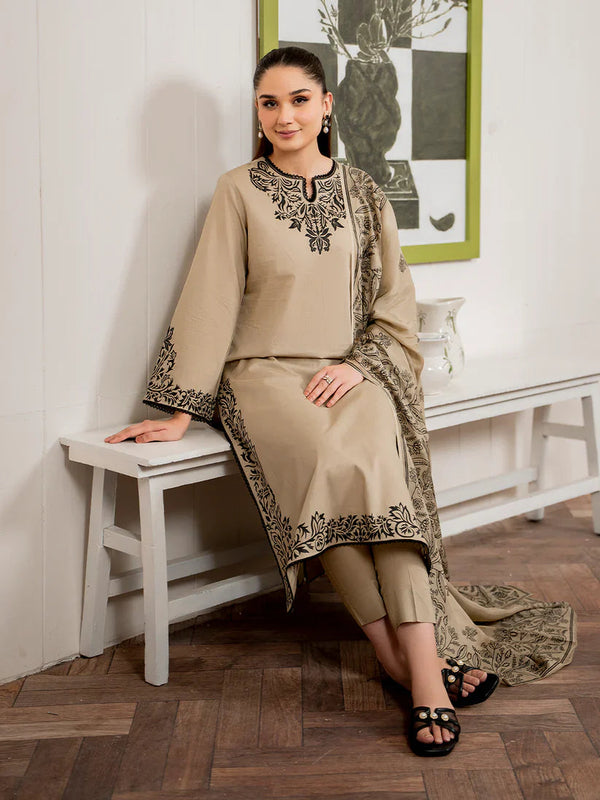 GRANEUT 3PC Lawn Embroidered Shirt With Printed Dupatta V1150