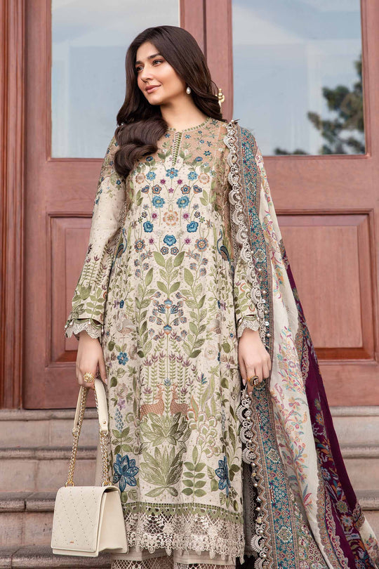 Dhanak-3PC Embroidered Shirt with Digital Printed Wool Shawl -669