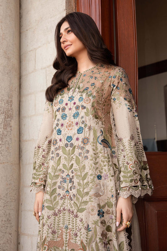 Dhanak-3PC Embroidered Shirt with Digital Printed Wool Shawl -669