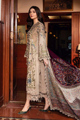 Dhanak-3PC Embroidered Shirt with Digital Printed Wool Shawl -669