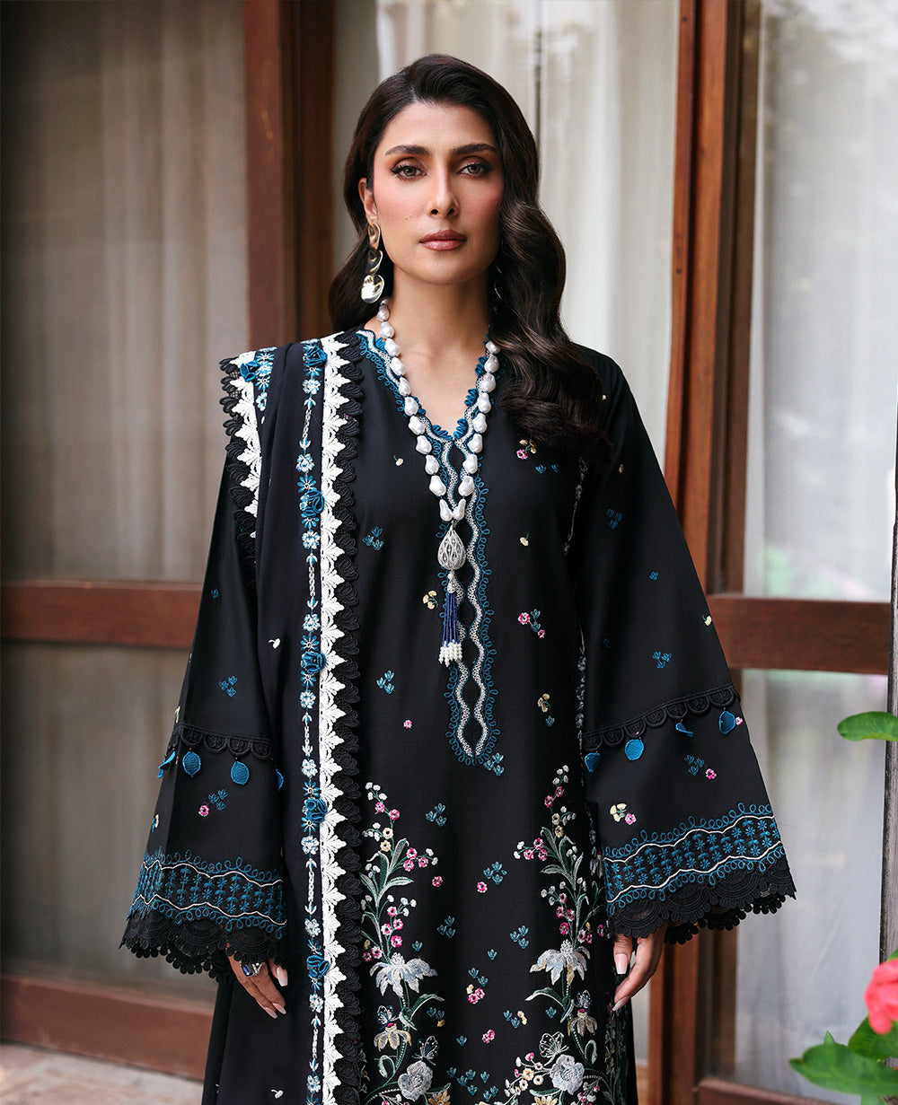 Dhanak-3PC Embroidered Shirt with Dhanak Embroidered Dupatta V113