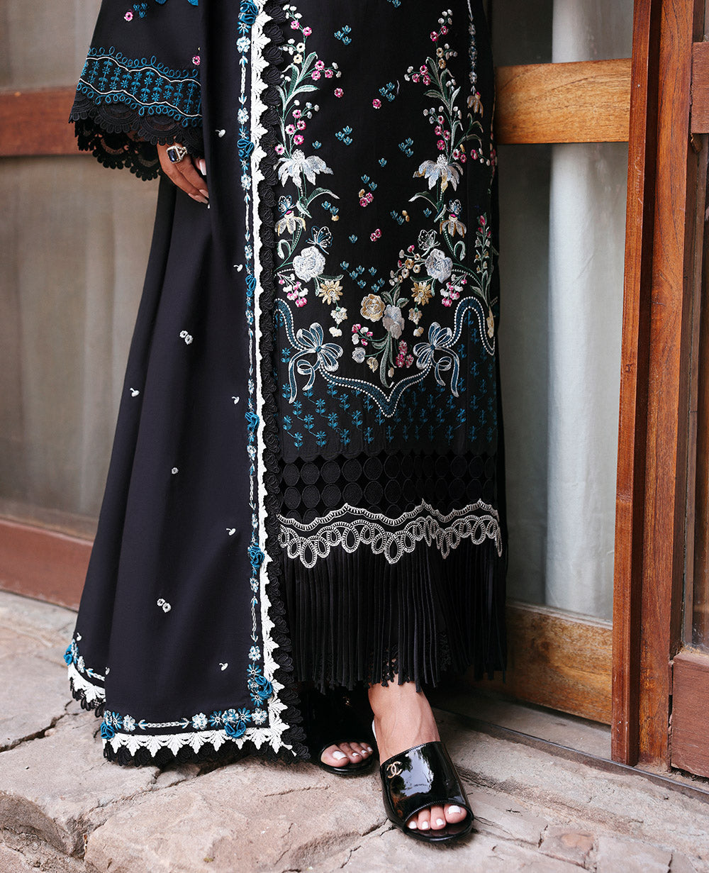 Dhanak-3PC Embroidered Shirt with Dhanak Embroidered Dupatta V113