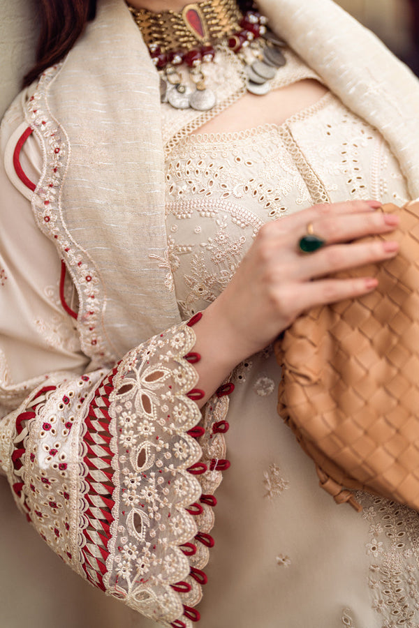 QALAMKAR - 3PC LAWN EMBROIDERED SHIRT WITH MANAAR EMBROIDERED DUPATTA AND TROUSER V518