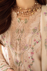 QALAMKAR - 3PC LAWN EMBROIDERED SHIRT WITH COTTON NET EMBROIDERED DUPATTA AND TROUSER V10013