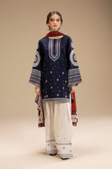 JAZMIN - UNSTITCHED 3PC DHANAK EMBROIDERED SUIT V241