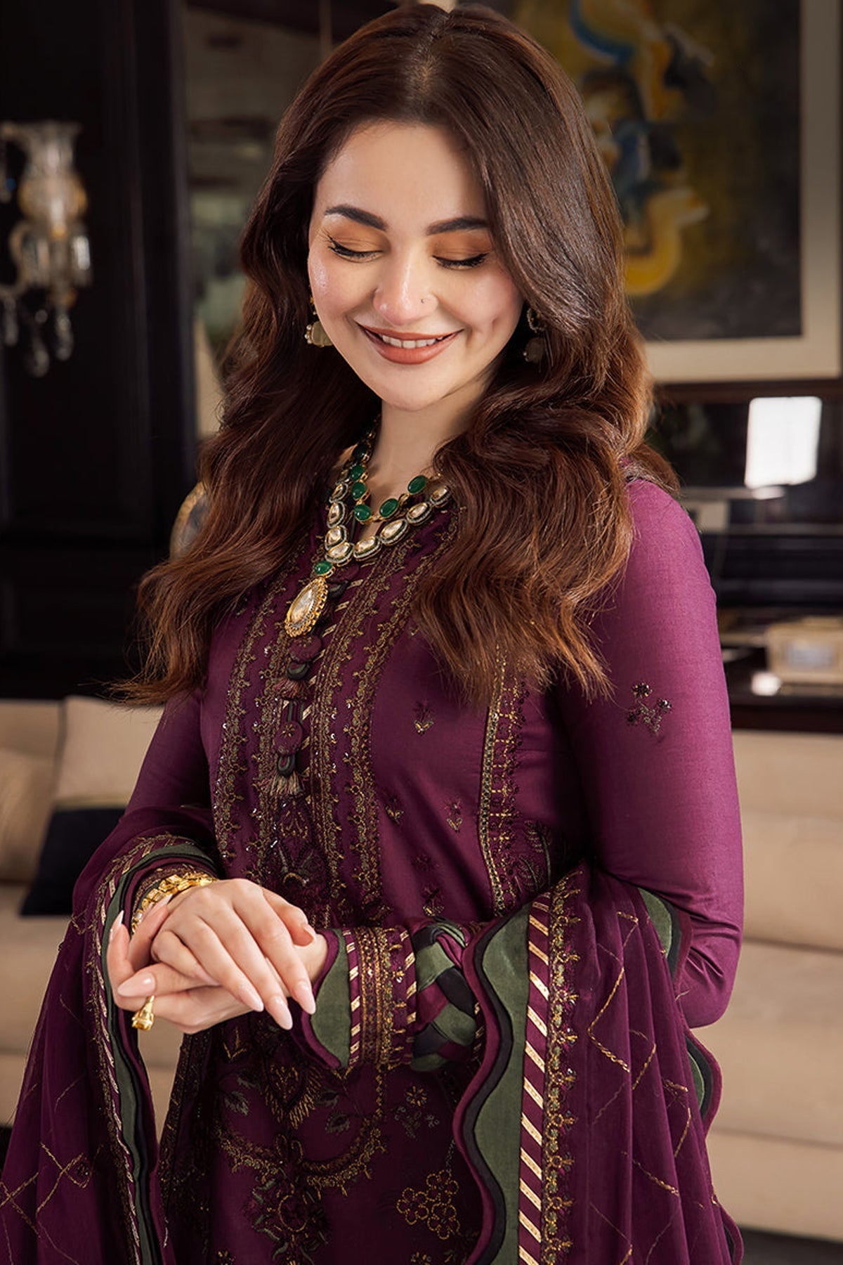 Asim Jofa Dhanak 3PC Embroidered With Chiffon Embroidered Dupatta V668