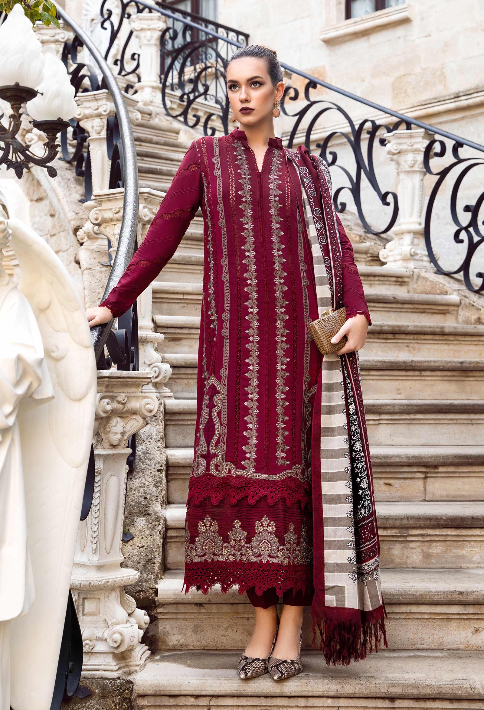 MARIA B DHANAK UNSTITCH DRESS 217