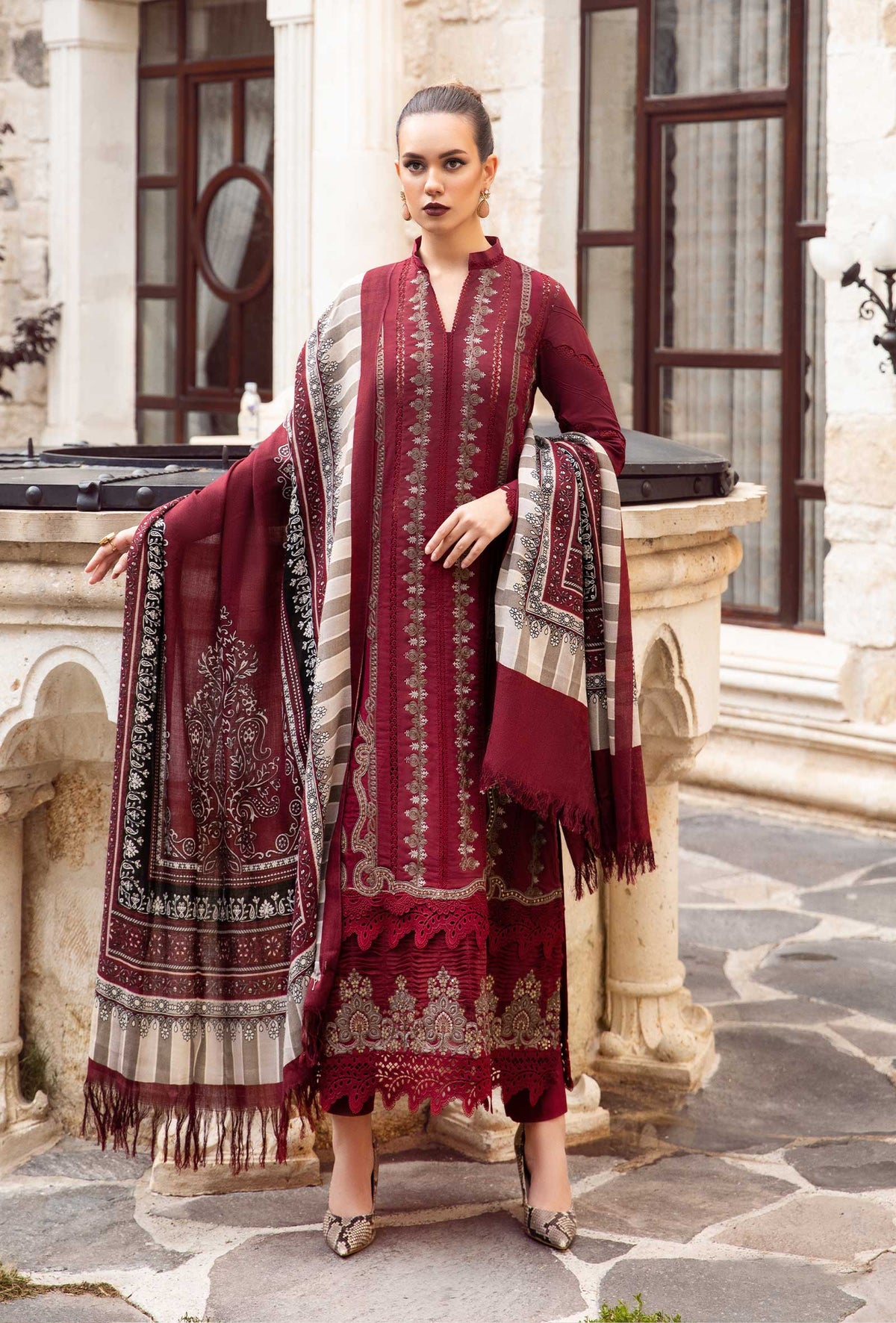 MARIA B DHANAK UNSTITCH DRESS 217