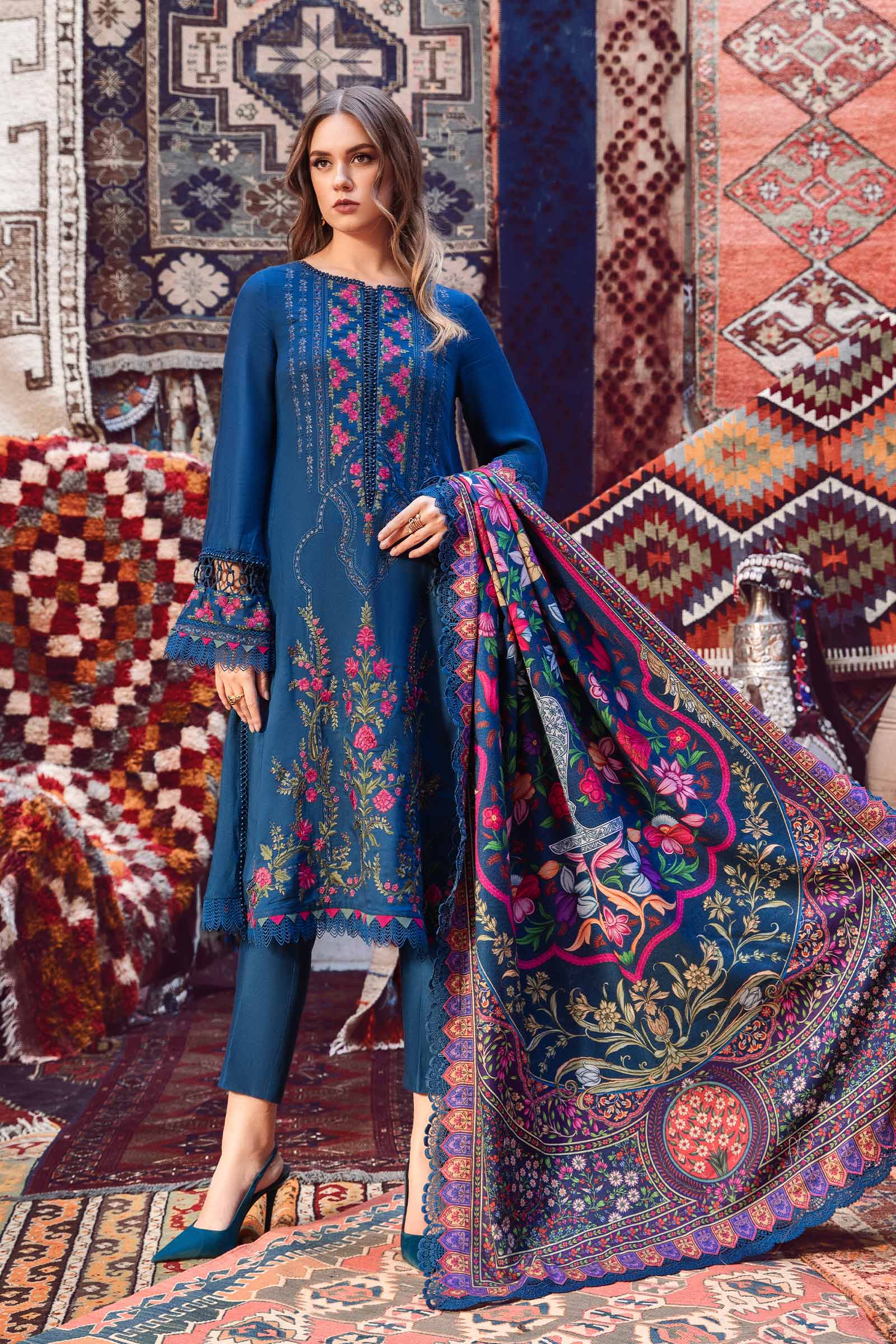 MARIA B DHANAK UNSTITCHED 3PC SUTE - 233