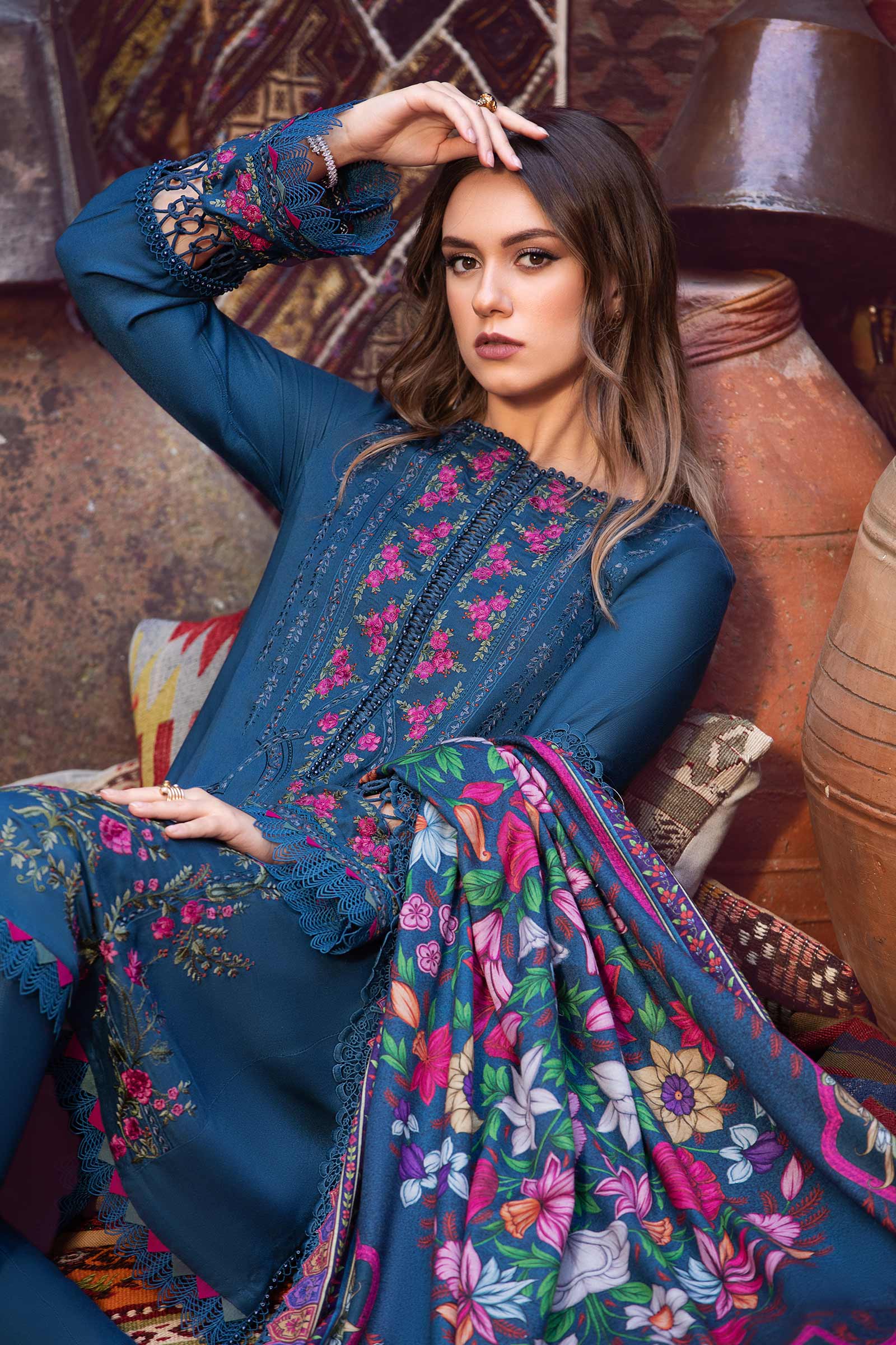 MARIA B DHANAK UNSTITCHED 3PC SUTE - 233
