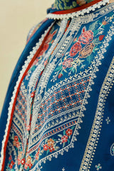3 Piece Embroidered Lawn Shirt and Trouser with Printed Poly Lawn Dupatta ZS50