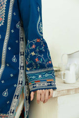 3 Piece Embroidered Lawn Shirt and Trouser with Printed Poly Lawn Dupatta ZS50